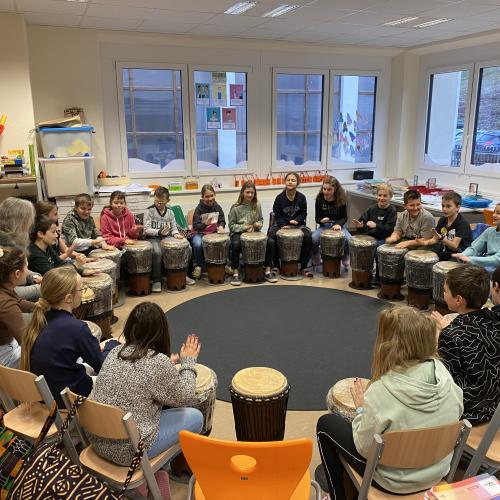 Trommelworkshop der 4. Klasse