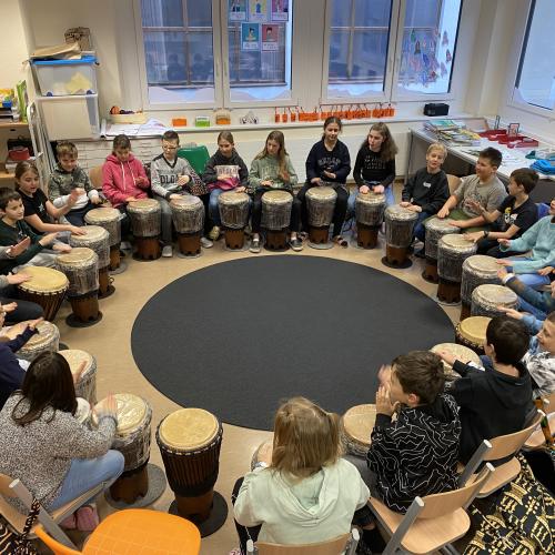 Trommelworkshop der 4. Klasse